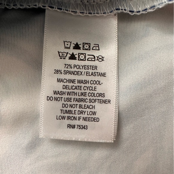 Tommy Bahama Golf Dress White Blue Palm Leaf 1/4 Zip Ruffle Hem Women’s L - Picture 6 of 6